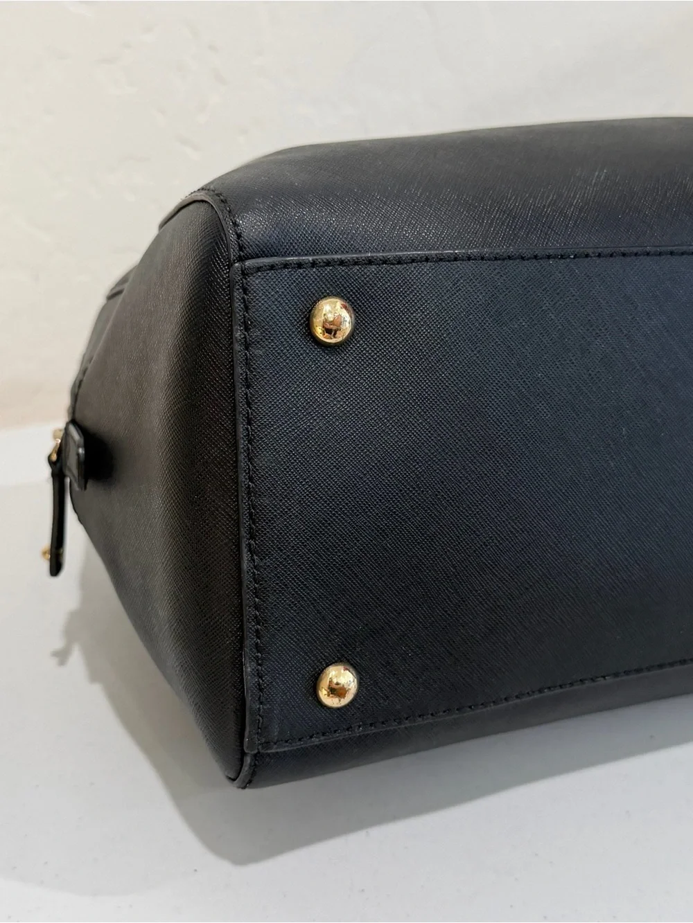 Michael Kors Black Saffiano Leather Dome Satchel